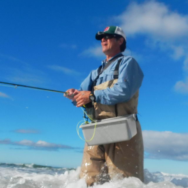 Gary Bulla wetting a line